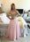 Bridelily 2019 Gold Pink Prom Dresses Long Sleeves Crystals Beaded Off the Shoulder Illusion Lace Evening Gowns Bar0020 - Prom Dresses