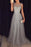 Bridelily 2019 Grey A-line Prom Dresses Beaded Long Tulle Luxury Evening Gowns - Prom Dresses