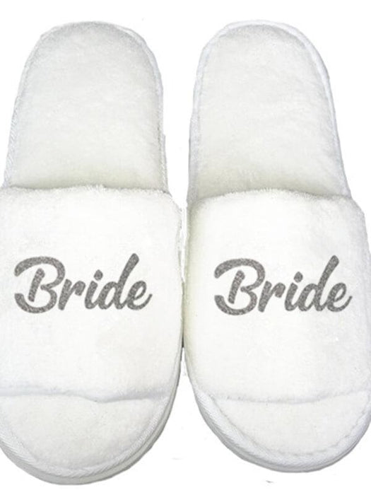 Bridelily 3Pc Set Of Bride Slippers Bridal Sash Peignoir Satin Robes - slipper / S - robes