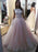 Bridelily A-Line Bateau Sleeveless Sweep/Brush Train Lace Tulle Dresses - Prom Dresses