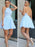 Bridelily A-Line Chiffon Halter Sleeveless Short/Mini With Lace Dresses - Prom Dresses