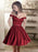 Bridelily A-Line Off-the-Shoulder Satin With Beading Sleeveless Short/Mini Dresses - Prom Dresses