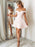 Bridelily A-Line Off-the-Shoulder Sleeveless Satin Short/Mini Dresses - Prom Dresses
