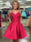 Bridelily A-Line Satin With Bowknot Spaghetti Straps Sleeveless Short/Mini Dresses - Prom Dresses