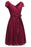 Bridelily A-line Shoet Sleeves V-neck Lace Dresses with Bow Sash - Burgundy / US 2 - lace dresses