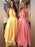 Bridelily A-Line Sleeveless Halter Sweep/Brush Train With Ruffles Satin Dresses - Prom Dresses