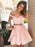 Bridelily A-Line Sleeveless Off-the-Shoulder Satin With Beading Short/Mini Dresses - Prom Dresses