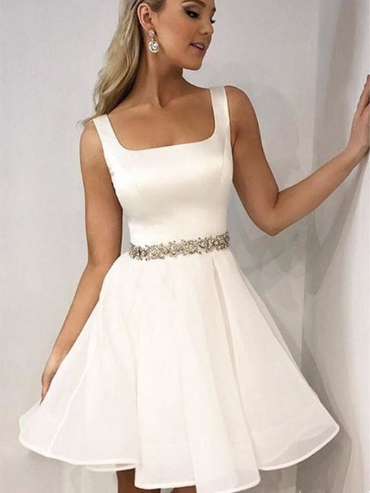 Bridelily A-Line Sleeveless Straps Chiffon With Beading Short/Mini Dresses - Prom Dresses