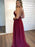 Bridelily A-Line Sleeveless V-Neck Floor-Length Crystal Tulle Dresses - Prom Dresses
