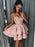 Bridelily A-Line Spaghetti Straps Satin Sleeveless Short/Mini Dresses - Prom Dresses