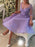 Bridelily A-Line V-neck 3/4 Sleeves Knee-Length With Applique Organza Dresses - Prom Dresses