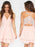 Bridelily A-Line V-neck Chiffon Sleeveless Pleats Short/Mini Dresses - Prom Dresses