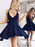 Bridelily A-Line V-neck Chiffon Sleeveless Pleats Short/Mini Prom Dresses - Prom Dresses
