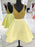 Bridelily A-Line V-neck Sleeveless Short/Mini With Beading Satin Dresses - Prom Dresses
