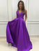 Bridelily A-Line V-Neck Sleeveless With Ruffles Satin Dresses - Prom Dresses