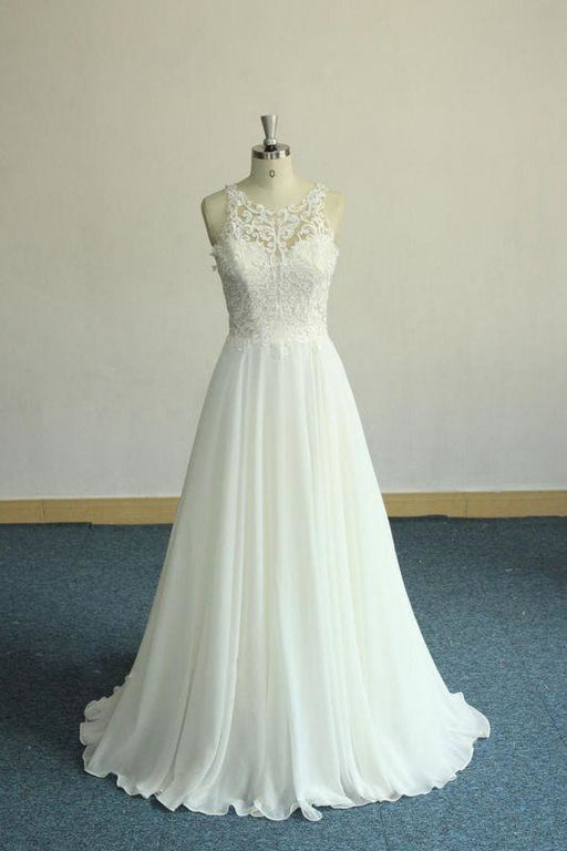 Bridelily Amazing Appliques Chiffon A-line Wedding Dress - wedding dresses