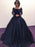 Bridelily Ball Gown Bateau Long Sleeves Sweep/Brush Train With Applique Satin Dresses - Prom Dresses