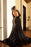 Bridelily Black Long Sleeve Prom Dress | 2019 Gold Appliques Mermaid Evening Dress - Prom Dresses