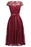 Bridelily Burgundy Lace Short Sleeves A-line Dresses with Bow - Burgundy / US 2 - lace dresses