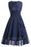 Bridelily Crew Ribbon Lace Dresses - S / Dark Blue - lace dresses