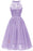 Bridelily Crew Ruffles Lace Dresses - S / Light Purple - lace dresses