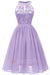 Bridelily Crew Ruffles Lace Dresses - S / Light Purple - lace dresses