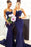 Bridelily Elegant Dark Navy Bridesmaid Dresses | Spaghettis Straps Lace Prom Dresses - Prom Dresses