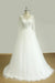 Bridelily Elegent Long Sleeve V-neck Lace Tulle Wedding Dress - wedding dresses