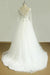 Bridelily Elegent Long Sleeve V-neck Lace Tulle Wedding Dress - wedding dresses