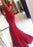 Bridelily Glamorous Off-the-shoulder Lace Appliques Red Mermaid Evening Dress - Prom Dresses