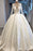 Bridelily Long Sleeve V-neck Ball Gown Satin Wedding Dress - wedding dresses