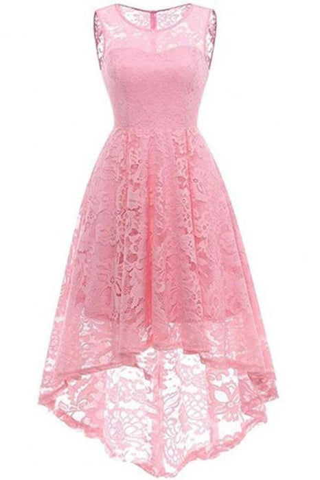 Bridelily New Long Maxi Lace Dress - Pink / S - lace dresses