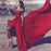 Bridelily Off-the-Shoulder Red Lace Appliques Long Split Prom Dress - Prom Dresses