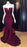 Bridelily Popular Burgundy Mermaid Long Evening Dress Sexy Simple Cheap Notched Slit Prom Gown CJ0397 - Prom Dresses