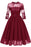 Bridelily Ruffles Crew Lace Dresses with Long Sleeves - S / Burgundy - lace dresses