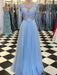 Bridelily Scoop Sleeveless Floor-Length With Applique Tulle Dresses - Prom Dresses