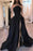 Bridelily Sexy Black Slit Sleeveless Designer Evening Dress - Prom Dresses