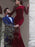 Bridelily Sheath Jewel Long Sleeves Floor-Length With Ruffles Velvet Dresses - Prom Dresses