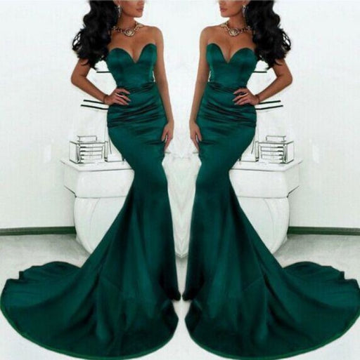 Bridelily Simple Green Sweetheart Mermaid Evening Dress Cheap Custom Made Formal Party Dresses - Prom Dresses