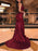 Bridelily Sleeveless V-Neck Sweep/Brush Train With Ruffles Sequins Dresses - Prom Dresses