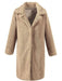 BrideLily Solid Colored Long Sleeve Faux Fur Coats - Taupe / M - womens furs & leathers