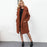 BrideLily Solid Colored Long Sleeve Faux Fur Coats - Coffee / M - womens furs & leathers