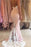 Bridelily Spaghetti Straps Lace Mermaid Evening Dress Open Back Buttons Cheap Formal Dress FB0034 - Prom Dresses