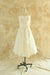 Bridelily Strapless Lace Chiffon A-line Mini Wedding Dress - wedding dresses