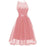 Bridelily Stylish Fashion Bowknot Lace Dress - Pink / S - lace dresses