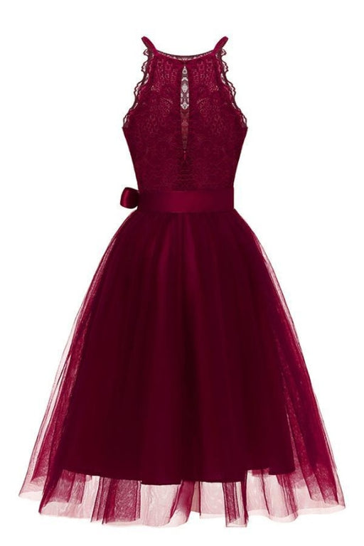 Bridelily Stylish Fashion Bowknot Lace Dress - lace dresses