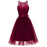 Bridelily Stylish Fashion Bowknot Lace Dress - Burgundy / S - lace dresses