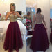 Bridelily Sweetheart Burgundy Chiffon Long Prom Dress Popular Plus Size Formal Evening Dresses BMT020 - Prom Dresses