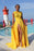 Bridelily Yellow Chiffon Side-Slit High-Neck Sleeveless Sexy Long Evening Dresses - Prom Dresses