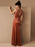 Brown Evening Dress A-Line V-Neck Floor-Length Sleeveless Zipper Velour Formal Dinner Dresses(APP ExclusivePrice  $106.99)